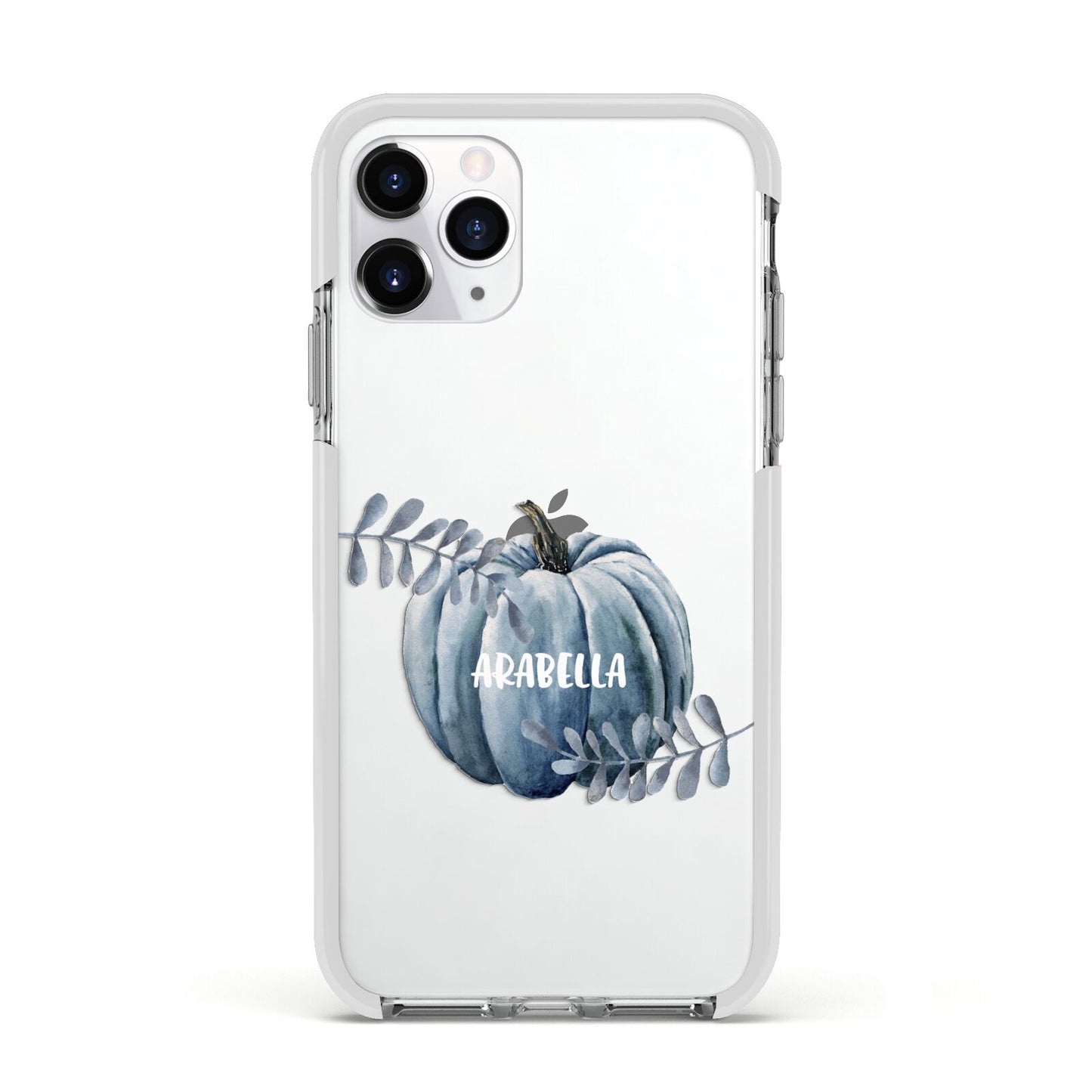 Grey Pumpkin Apple iPhone 11 Pro in Silver with White Impact Case