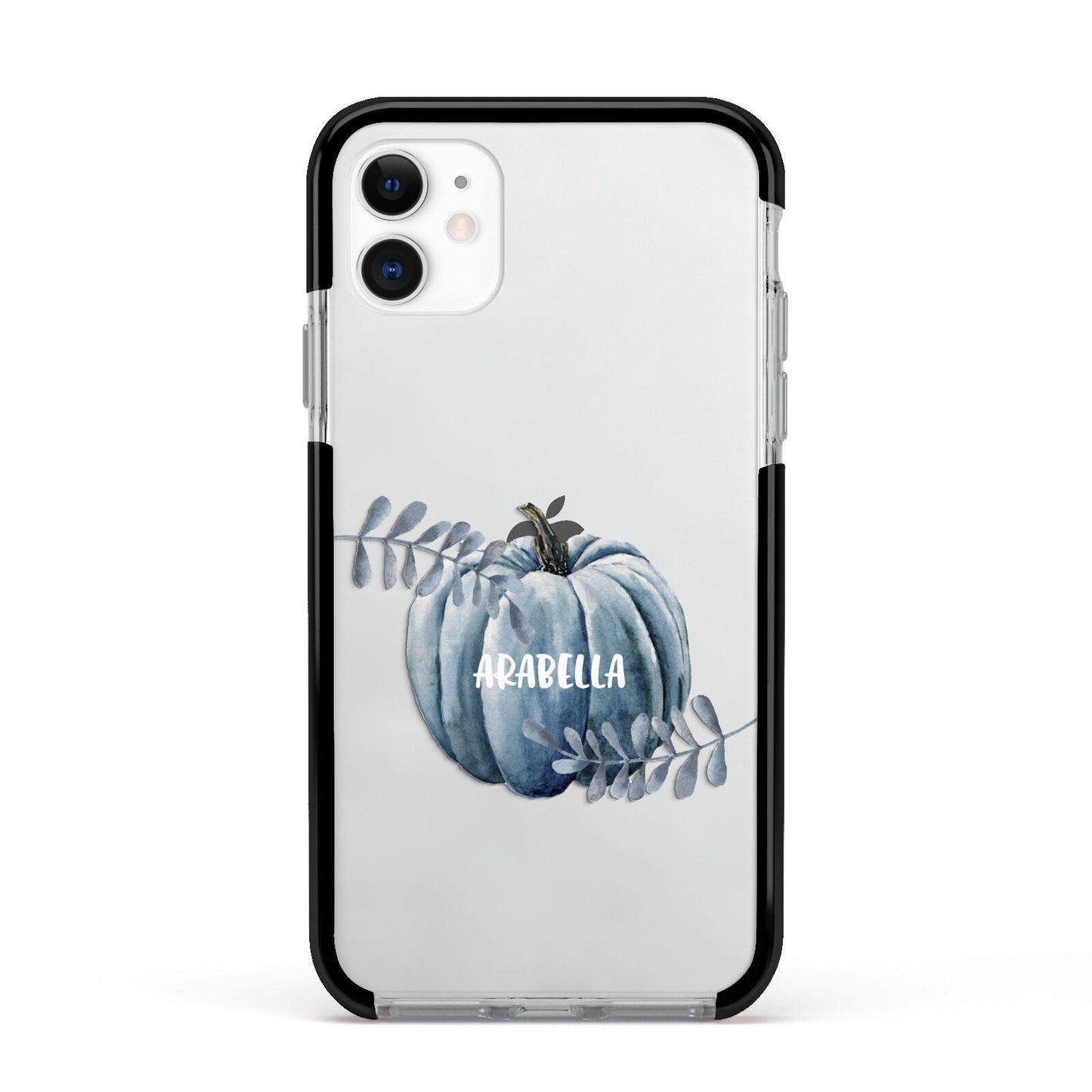 Grey Pumpkin Apple iPhone 11 in White with Black Impact Case