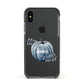 Grey Pumpkin Apple iPhone Xs Impact Case Black Edge on Black Phone