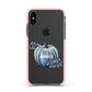 Grey Pumpkin Apple iPhone Xs Impact Case Pink Edge on Black Phone