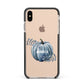 Grey Pumpkin Apple iPhone Xs Max Impact Case Black Edge on Gold Phone
