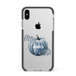 Grey Pumpkin Apple iPhone Xs Max Impact Case Black Edge on Silver Phone