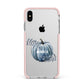 Grey Pumpkin Apple iPhone Xs Max Impact Case Pink Edge on Silver Phone