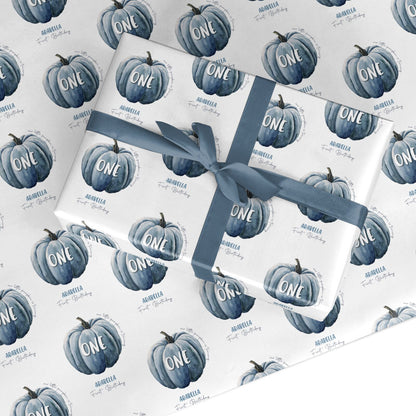 Grey Pumpkin Custom Wrapping Paper