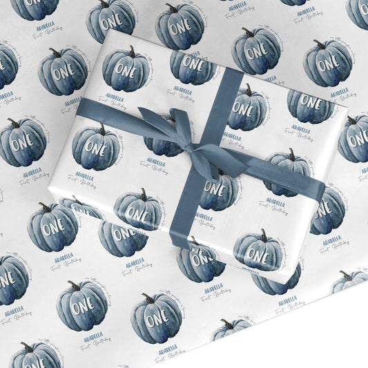 Grey Pumpkin Custom Wrapping Paper