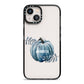 Grey Pumpkin iPhone 13 Black Impact Case on Silver phone