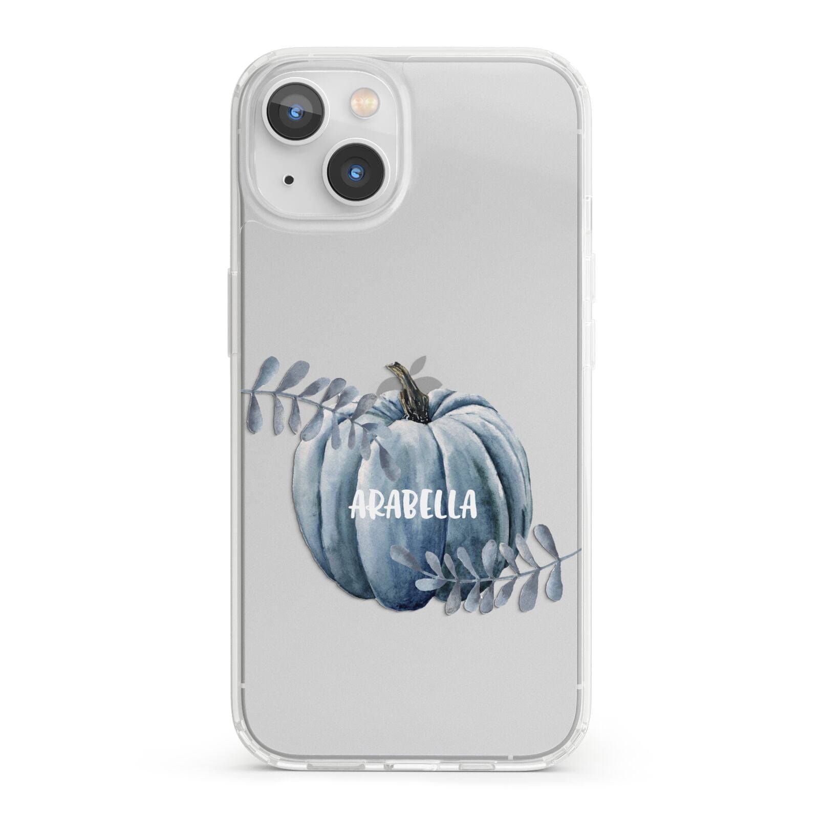 Grey Pumpkin iPhone 13 Clear Bumper Case
