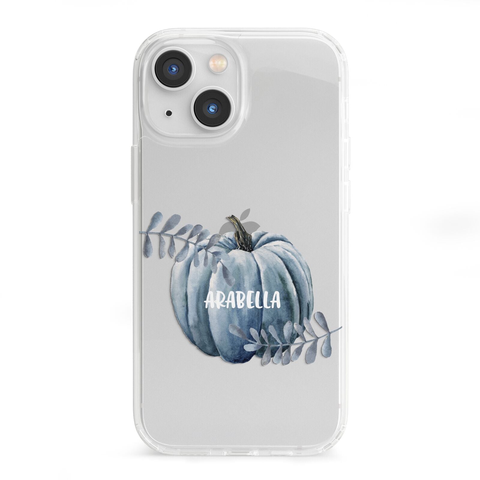 Grey Pumpkin iPhone 13 Mini Clear Bumper Case