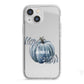 Grey Pumpkin iPhone 13 Mini TPU Impact Case with White Edges