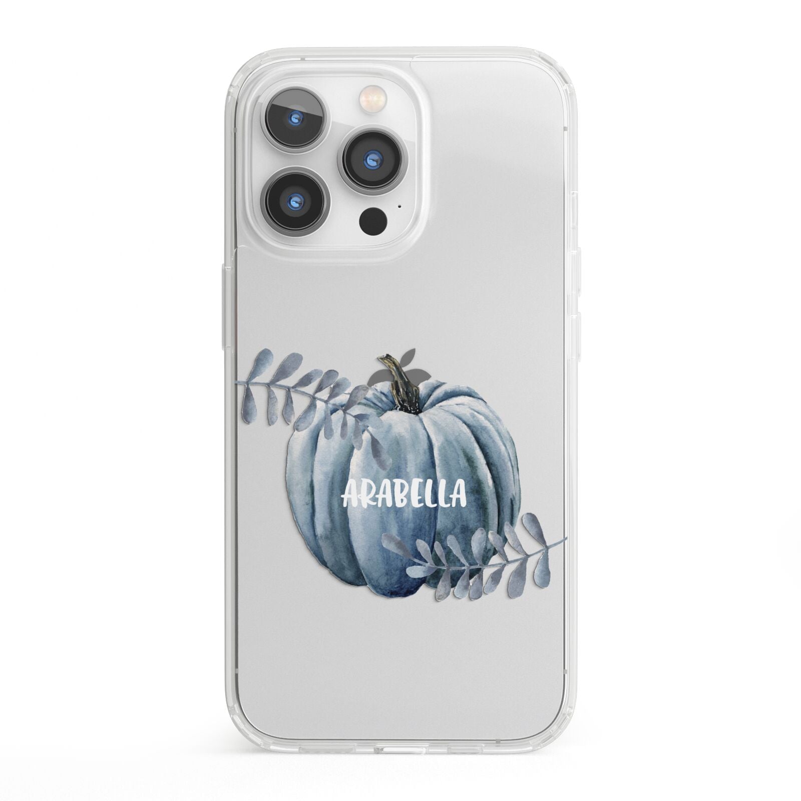 Grey Pumpkin iPhone 13 Pro Clear Bumper Case