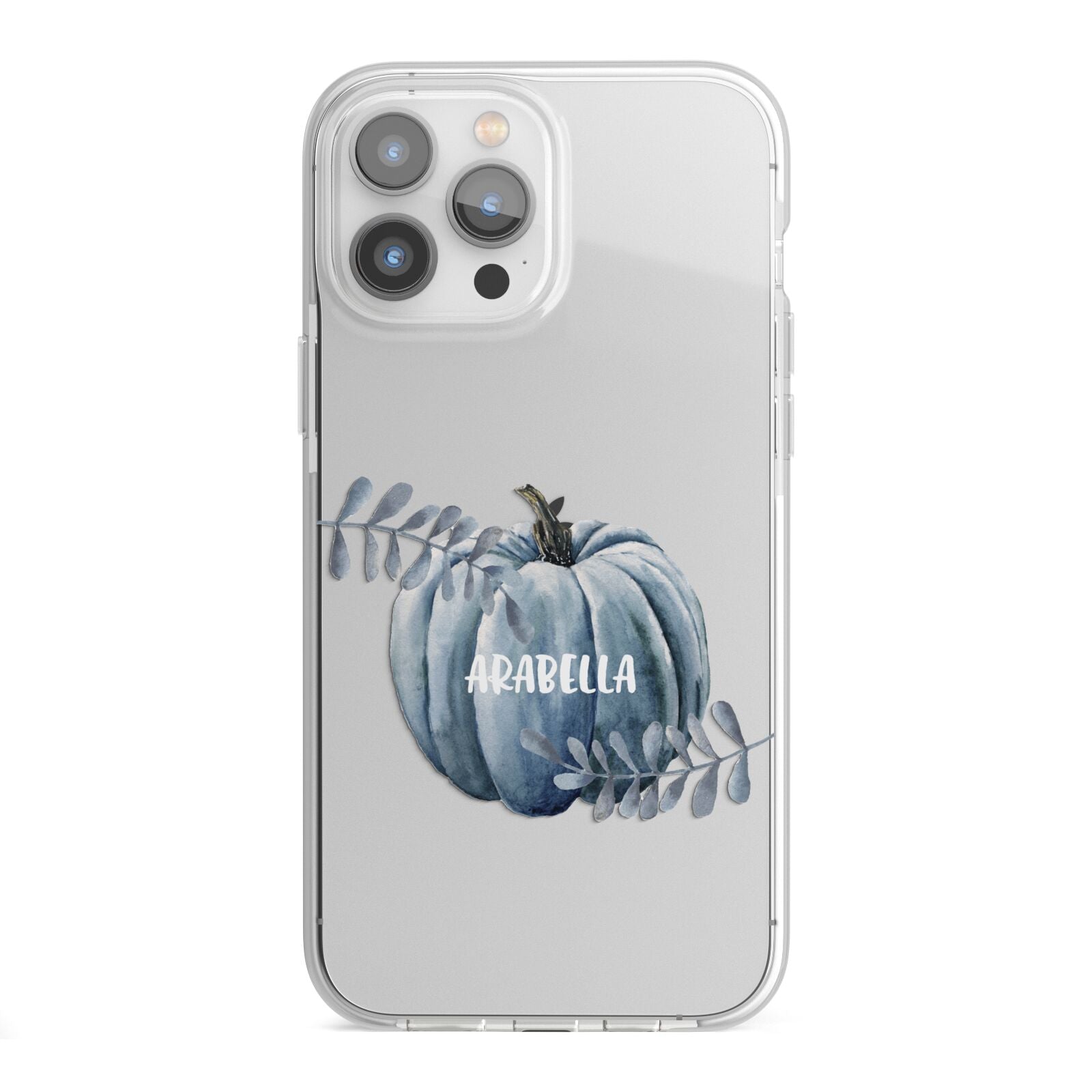 Grey Pumpkin iPhone 13 Pro Max TPU Impact Case with White Edges