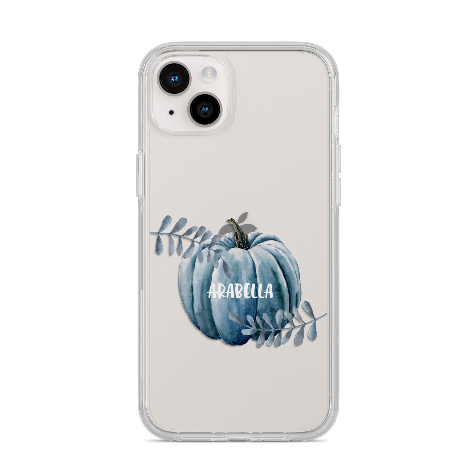 Grey Pumpkin iPhone 14 Plus Clear Tough Case Starlight