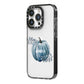 Grey Pumpkin iPhone 14 Pro Black Impact Case Side Angle on Silver phone