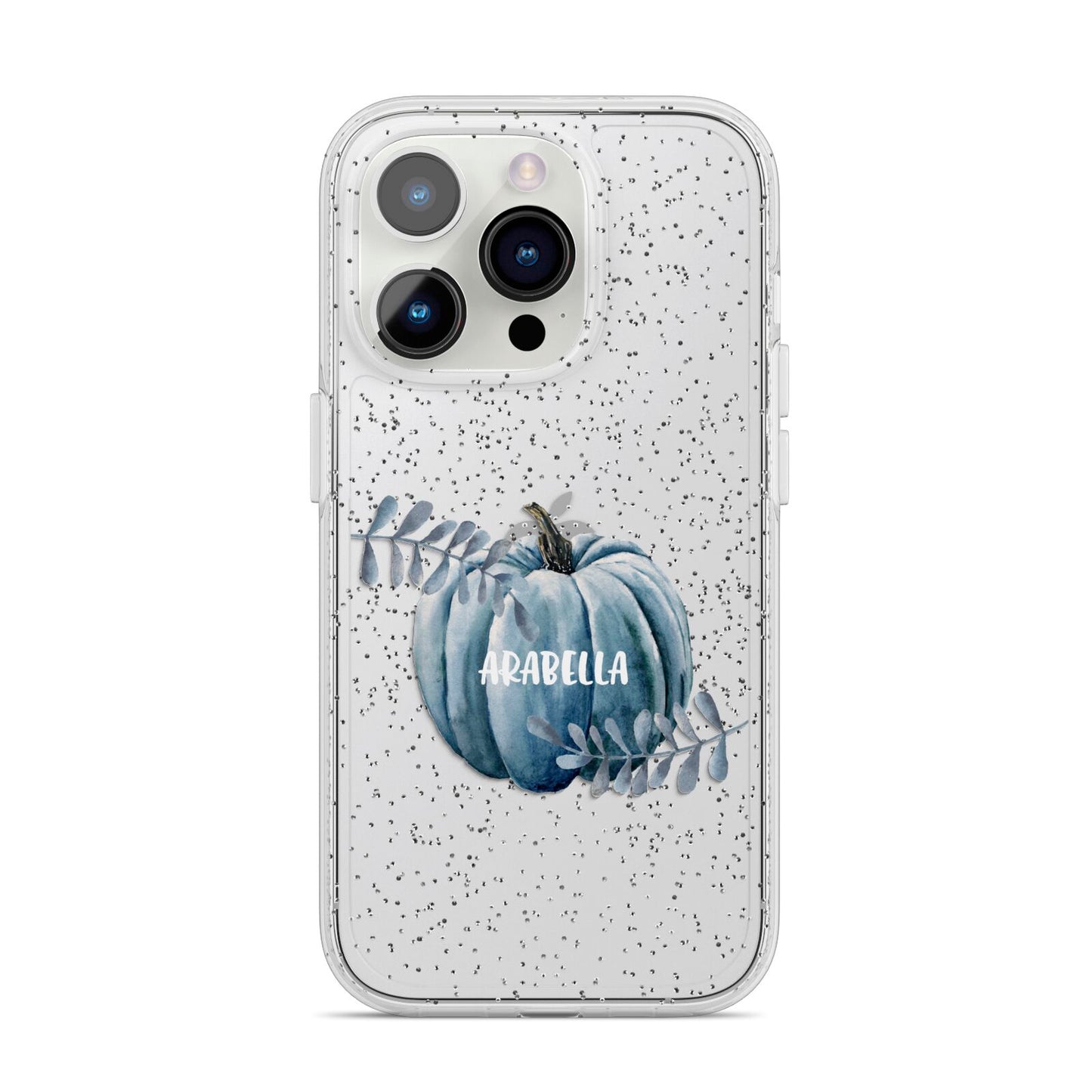 Grey Pumpkin iPhone 14 Pro Glitter Tough Case Silver