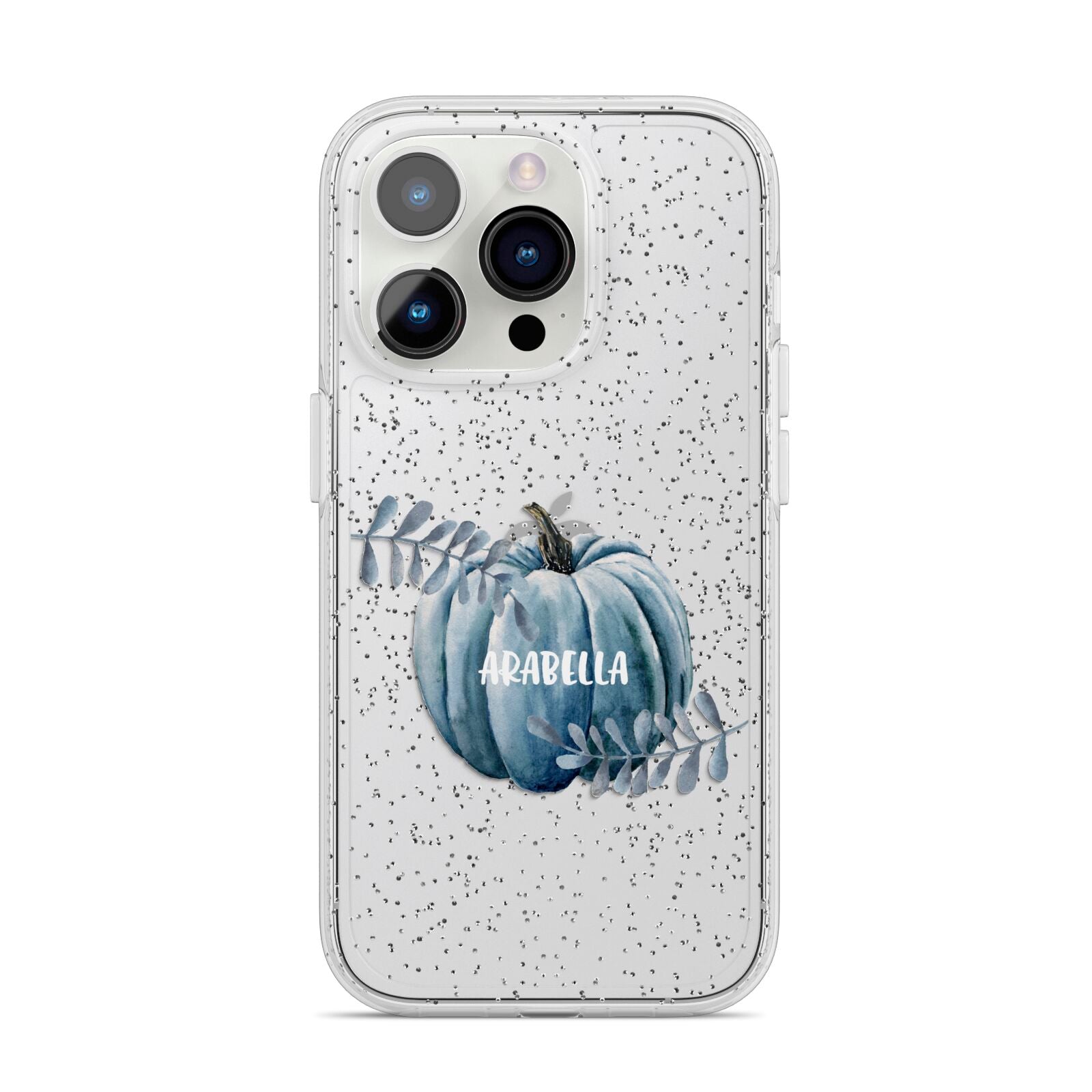 Grey Pumpkin iPhone 14 Pro Glitter Tough Case Silver