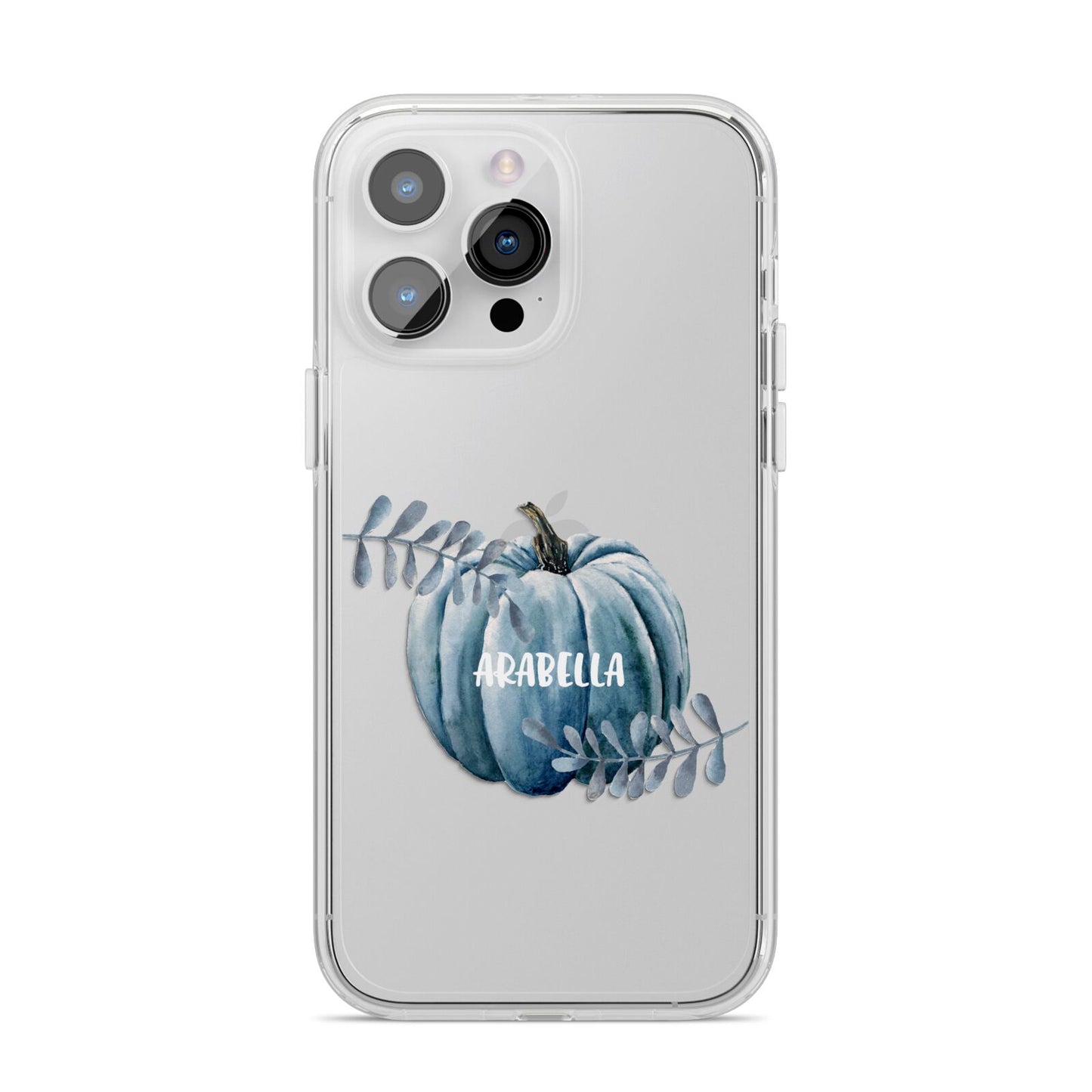 Grey Pumpkin iPhone 14 Pro Max Clear Tough Case Silver
