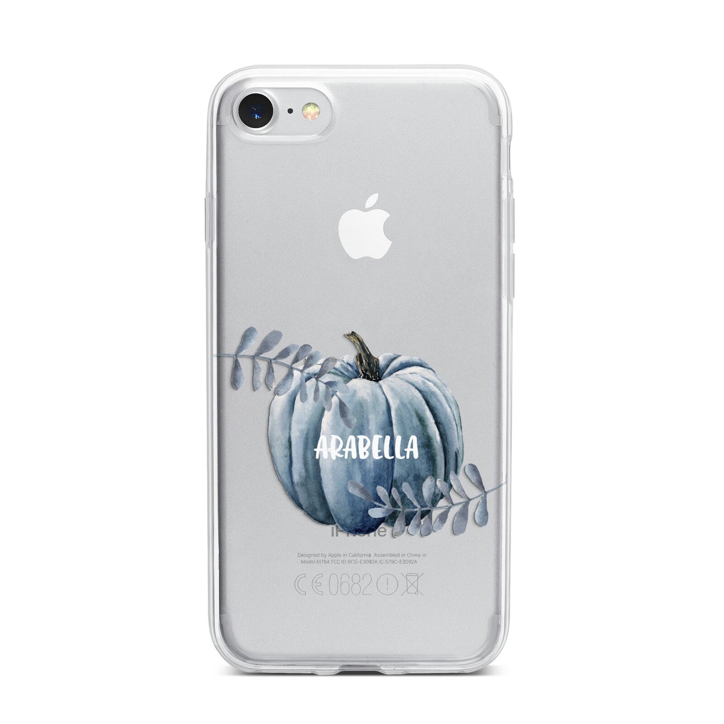 Grey Pumpkin iPhone 7 Bumper Case on Silver iPhone