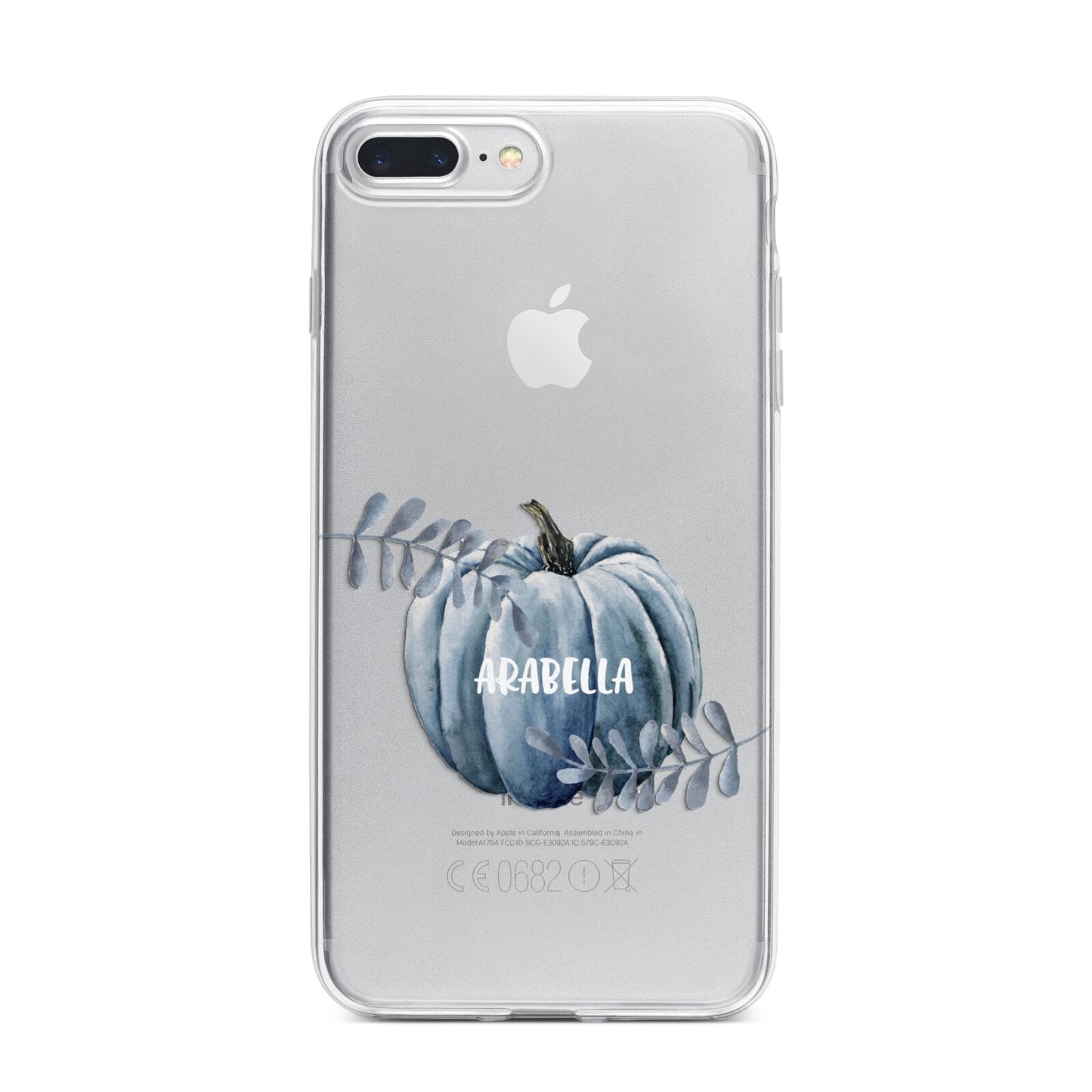 Grey Pumpkin iPhone 7 Plus Bumper Case on Silver iPhone