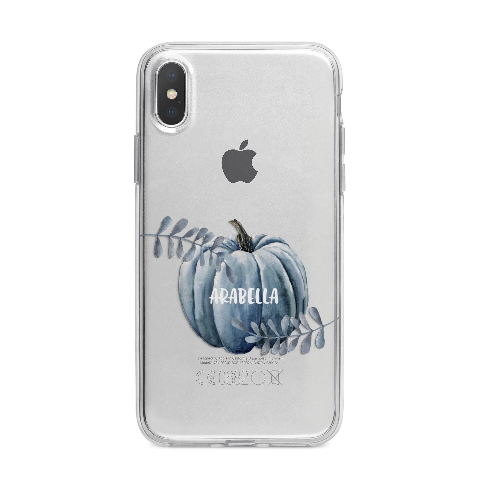 Grey Pumpkin iPhone X Bumper Case on Silver iPhone Alternative Image 1