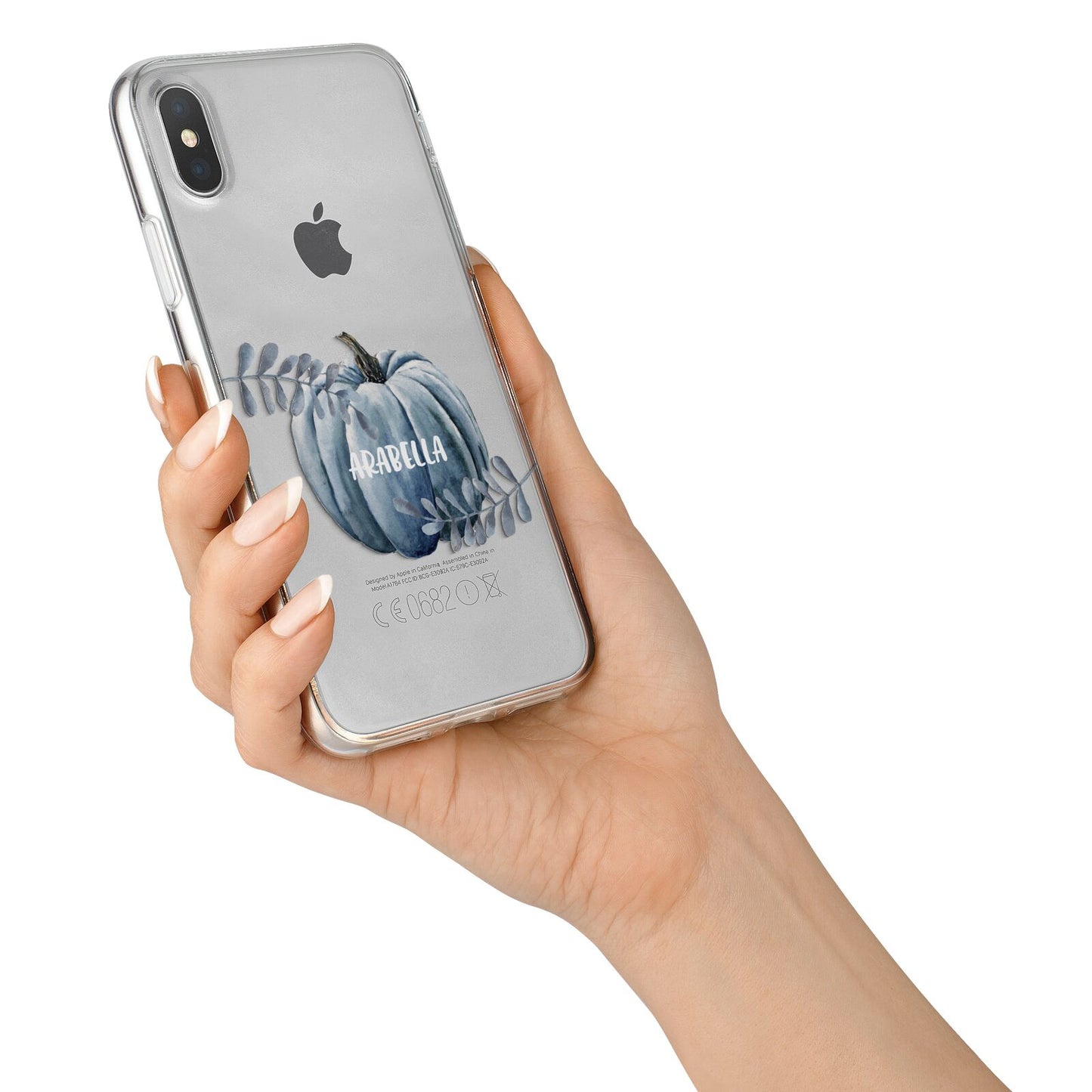 Grey Pumpkin iPhone X Bumper Case on Silver iPhone Alternative Image 2
