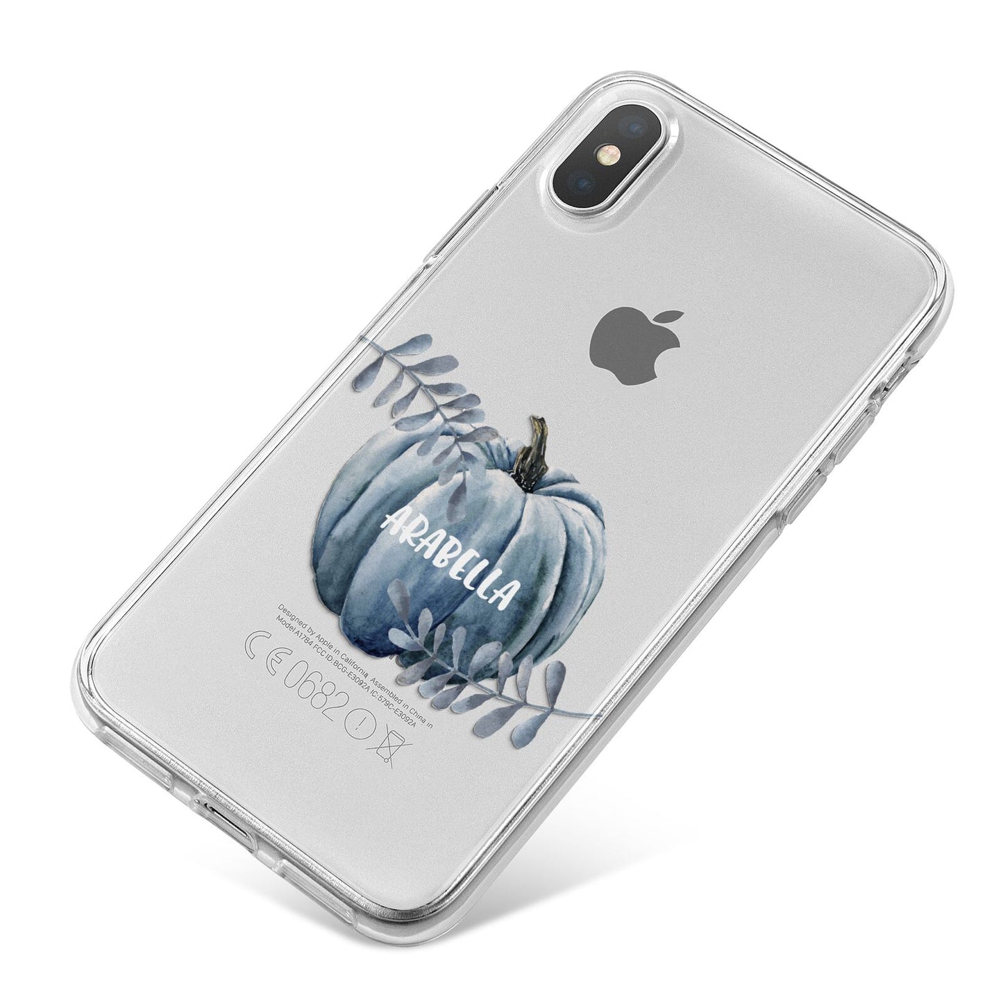 Grey Pumpkin iPhone X Bumper Case on Silver iPhone