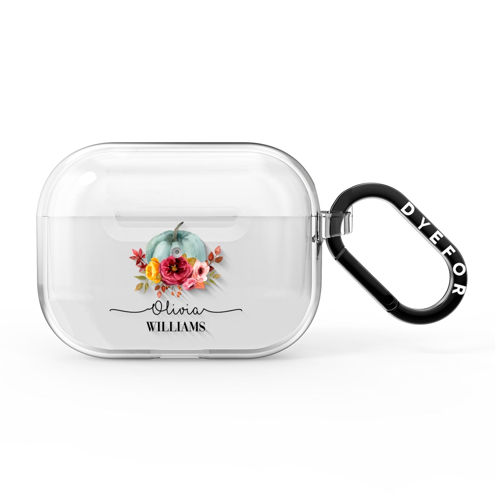 Grey Watercolour Pumpkins with Text AirPods Pro Clear Case