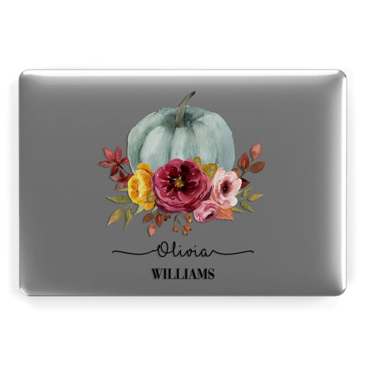Grey Watercolour Pumpkins with Text Apple MacBook Case