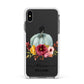 Grey Watercolour Pumpkins with Text Apple iPhone Xs Max Impact Case White Edge on Black Phone