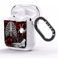 Grey and Red Cobwebs AirPods Clear Case Side Image