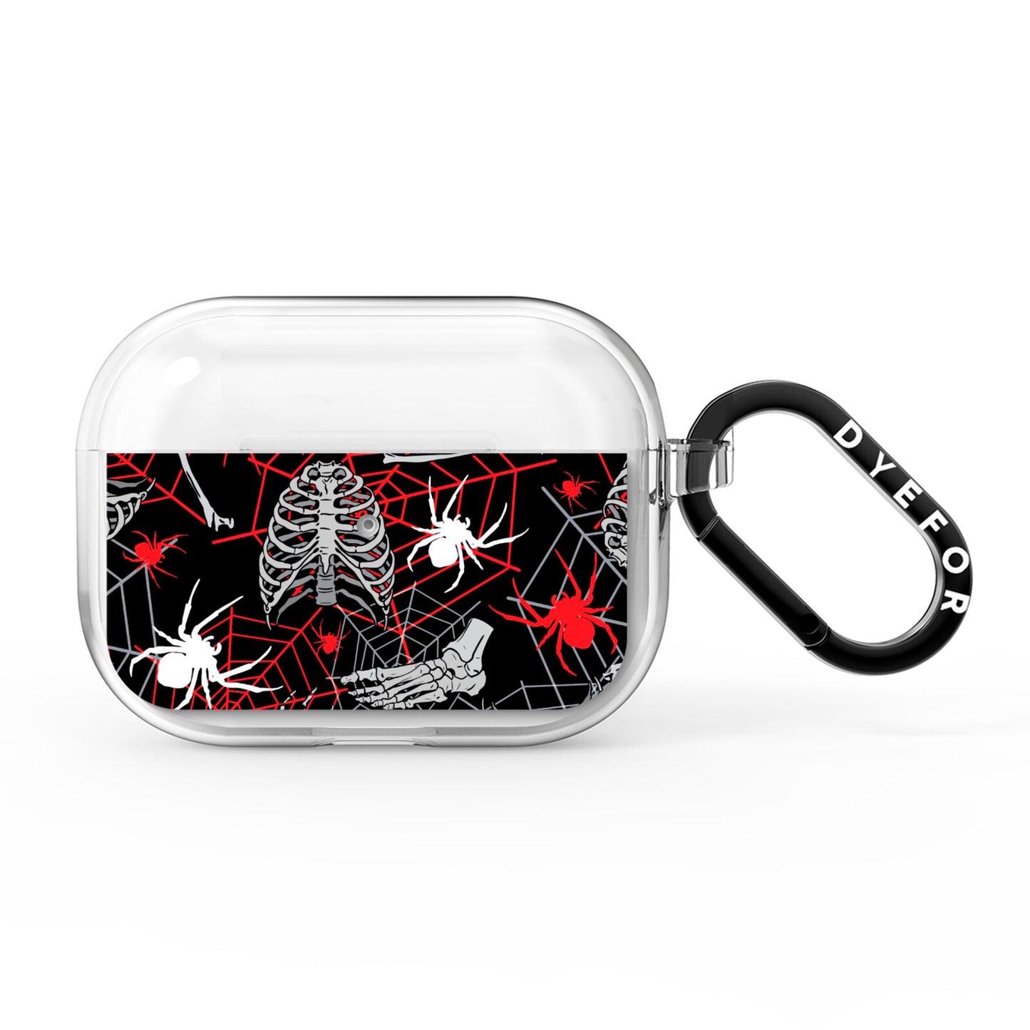 Grey and Red Cobwebs AirPods Pro Clear Case
