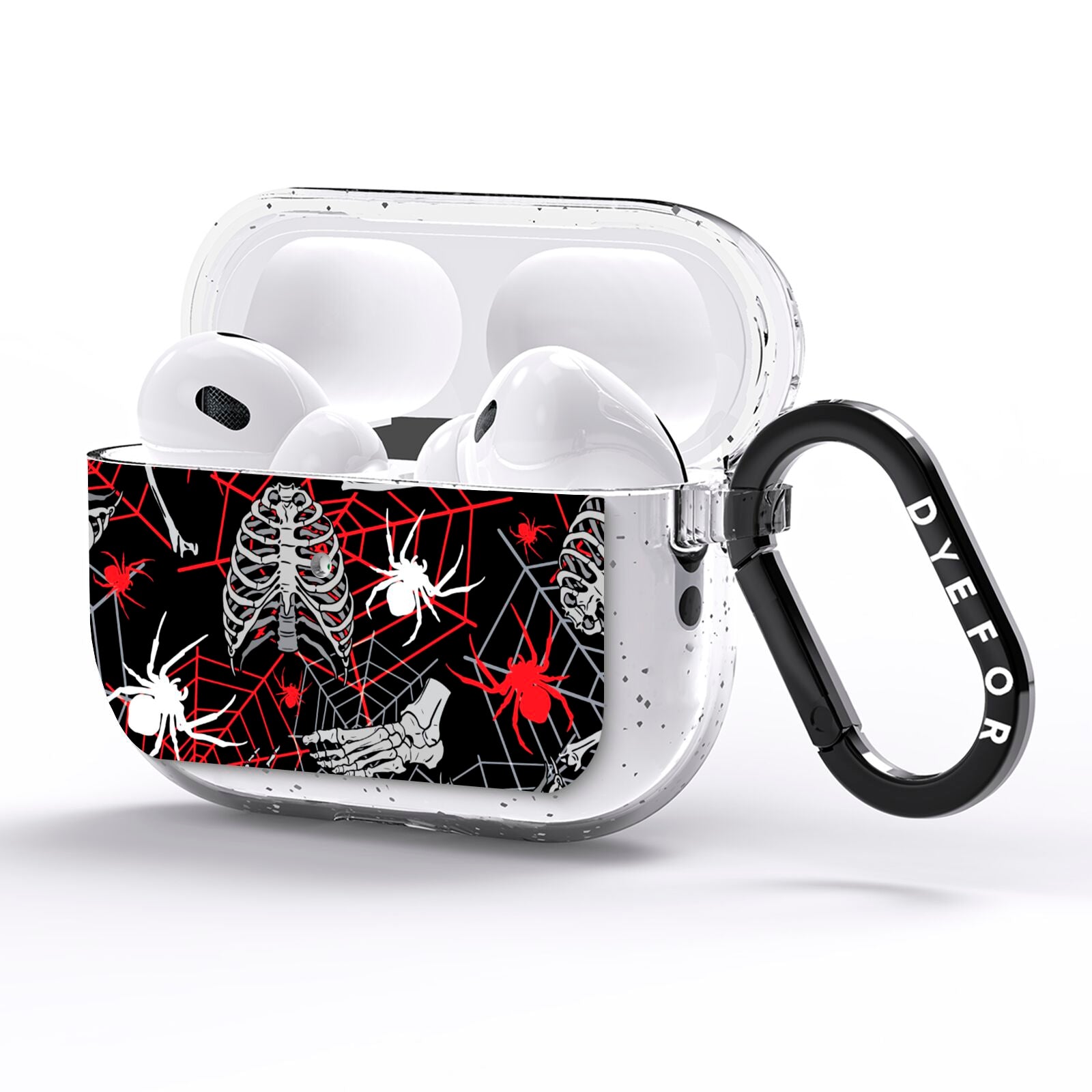 Grey and Red Cobwebs AirPods Pro Glitter Case Side Image