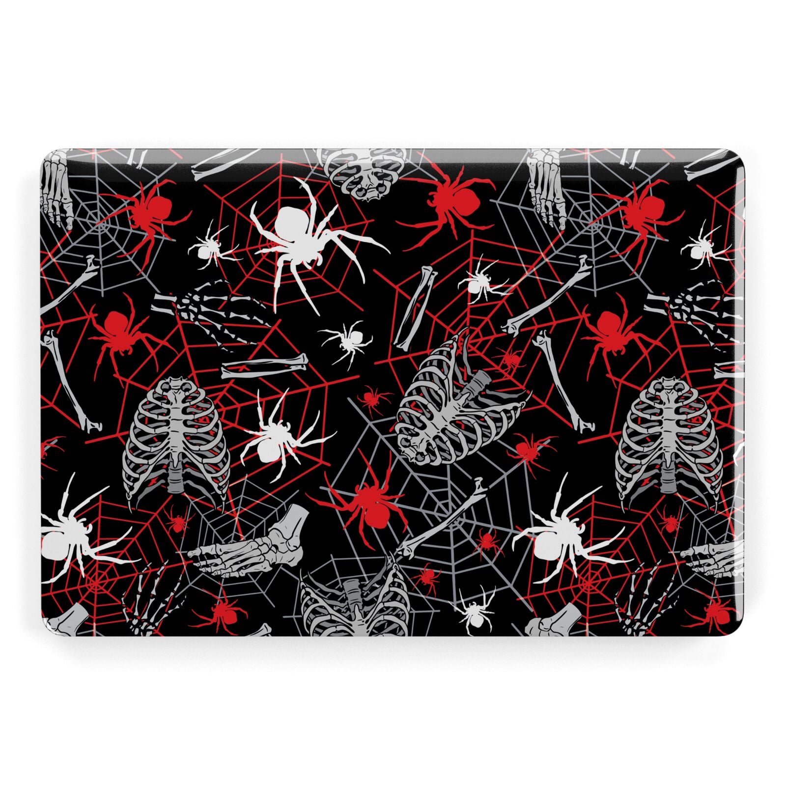 Grey and Red Cobwebs Apple MacBook Case