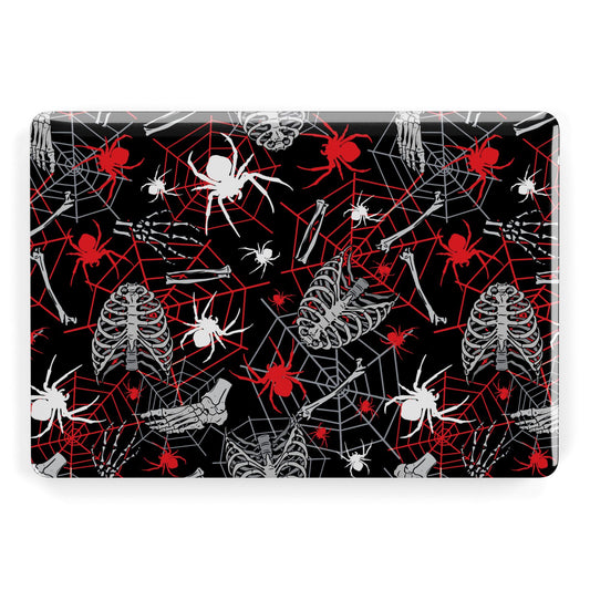Grey and Red Cobwebs Apple MacBook Case