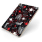 Grey and Red Cobwebs Apple iPad Case on Gold iPad Side View