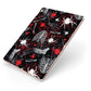 Grey and Red Cobwebs Apple iPad Case on Rose Gold iPad Side View