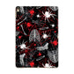 Grey and Red Cobwebs Apple iPad Gold Case