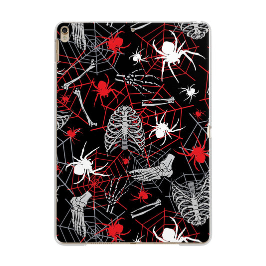 Grey and Red Cobwebs Apple iPad Gold Case
