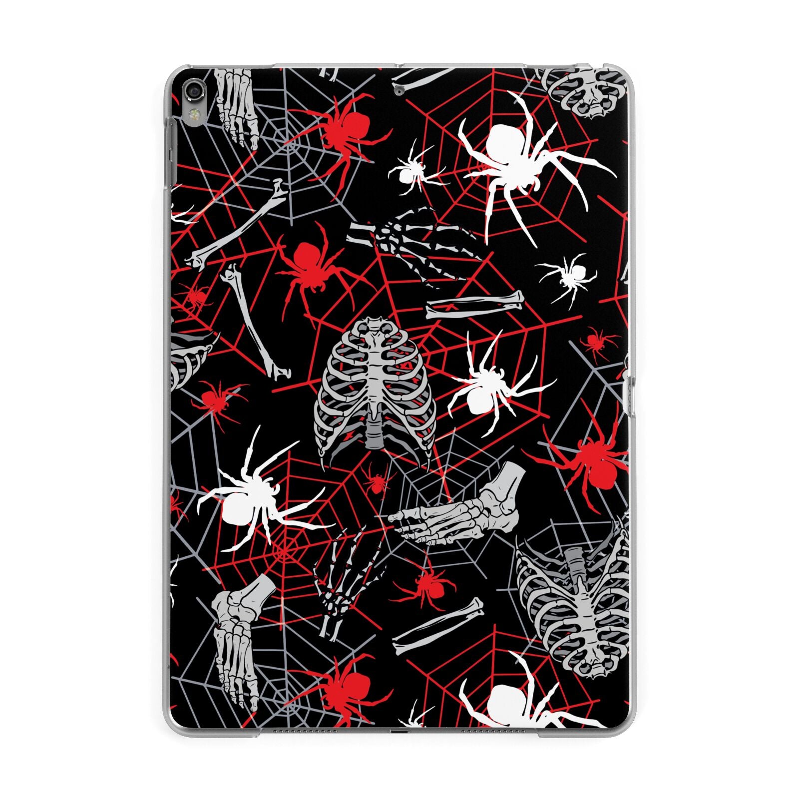 Grey and Red Cobwebs Apple iPad Grey Case