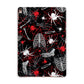 Grey and Red Cobwebs Apple iPad Rose Gold Case