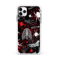Grey and Red Cobwebs Apple iPhone 11 Pro Max in Silver with White Impact Case