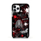 Grey and Red Cobwebs Apple iPhone 11 Pro in Silver with Black Impact Case