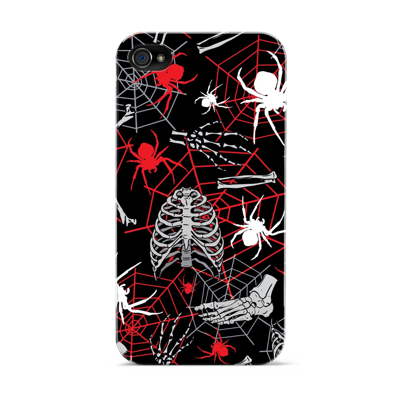 Grey and Red Cobwebs Apple iPhone 4s Case