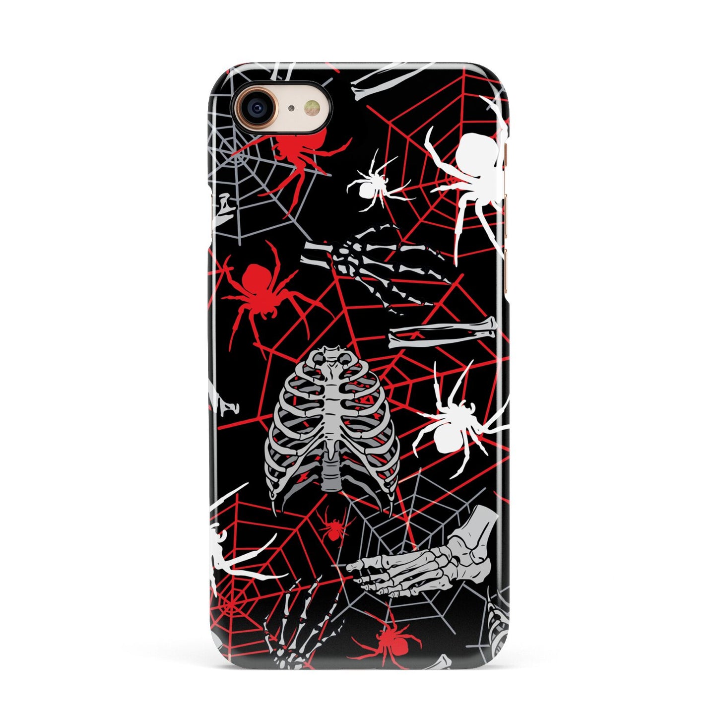 Grey and Red Cobwebs Apple iPhone 7 8 3D Snap Case