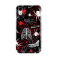 Grey and Red Cobwebs Apple iPhone XR White 3D Tough Case