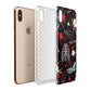 Grey and Red Cobwebs Apple iPhone Xs Max 3D Tough Case Expanded View