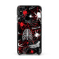 Grey and Red Cobwebs Apple iPhone Xs Max Impact Case Black Edge on Black Phone