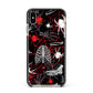 Grey and Red Cobwebs Apple iPhone Xs Max Impact Case Black Edge on Gold Phone