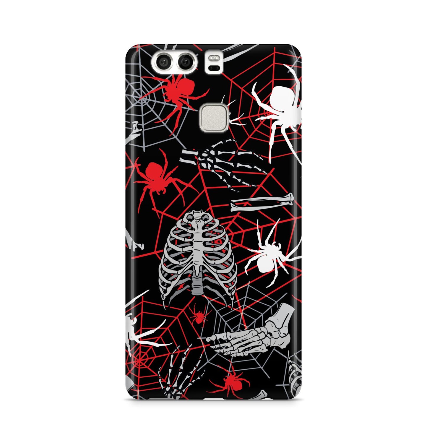 Grey and Red Cobwebs Huawei P9 Case