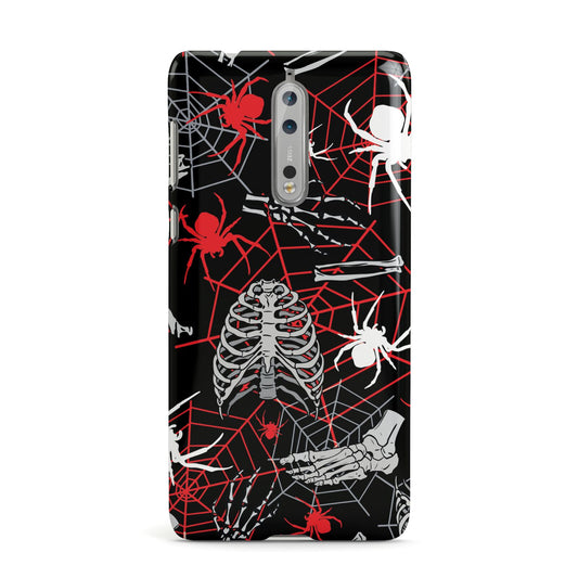 Grey and Red Cobwebs Nokia Case