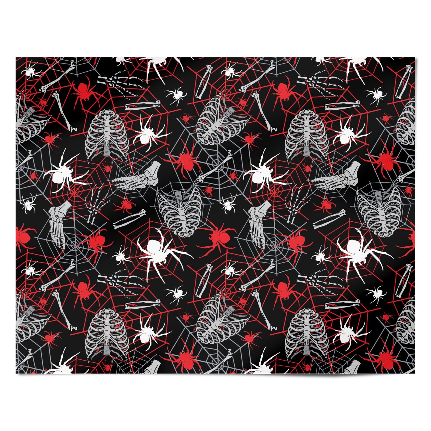 Grey and Red Cobwebs Personalised Wrapping Paper Alternative